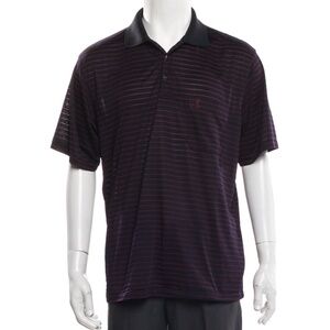 Yves Saint Laurent Vintage Silk Striped Polo Navy Blue Red Men’s Size Large